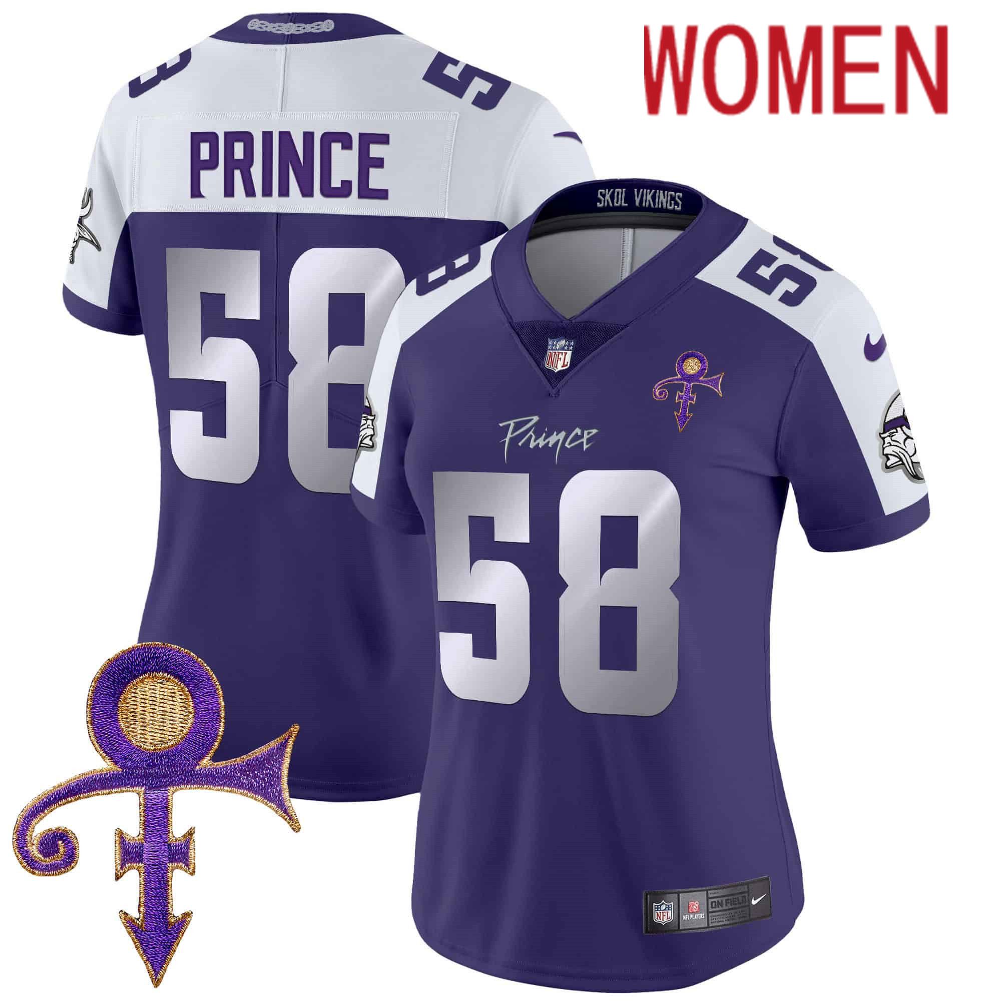 Women Minnesota Vikings #58 Prince Purple 2024 Nike Prince Vapor Limited NFL Jersey